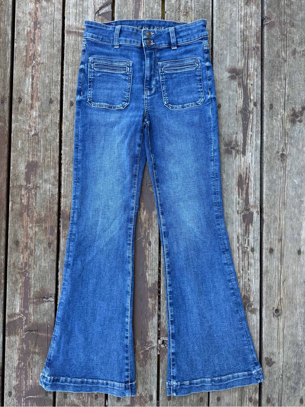 American Eagle super high rise flare jeans
